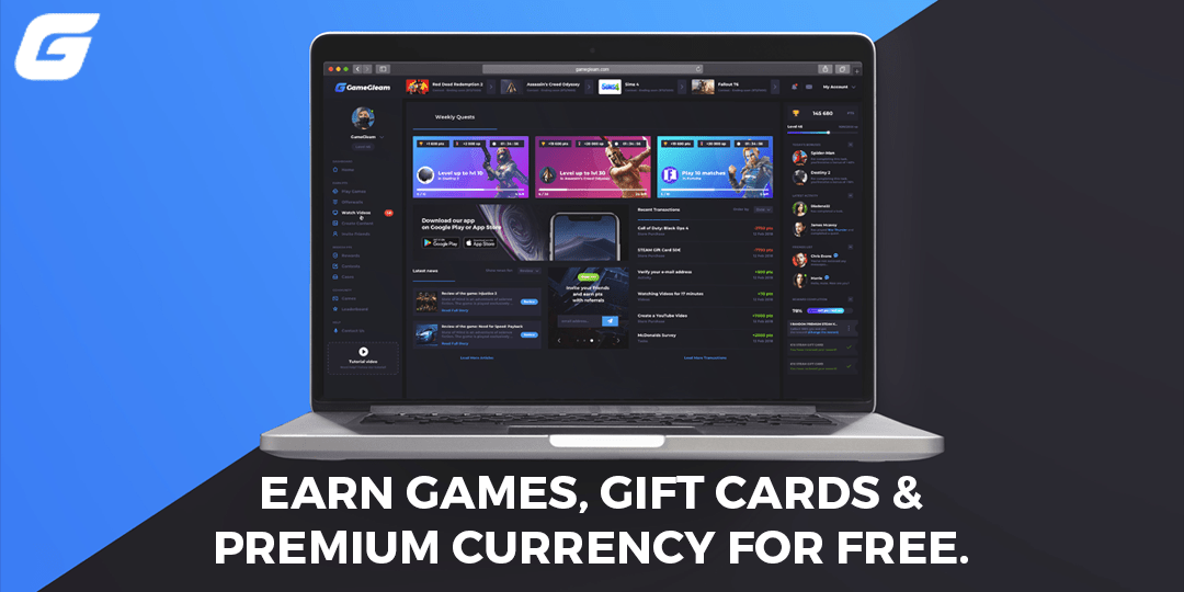 Gamegleam Play Games For Rewards - earnrobuxonline